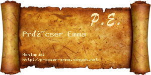 Prácser Emma névjegykártya
